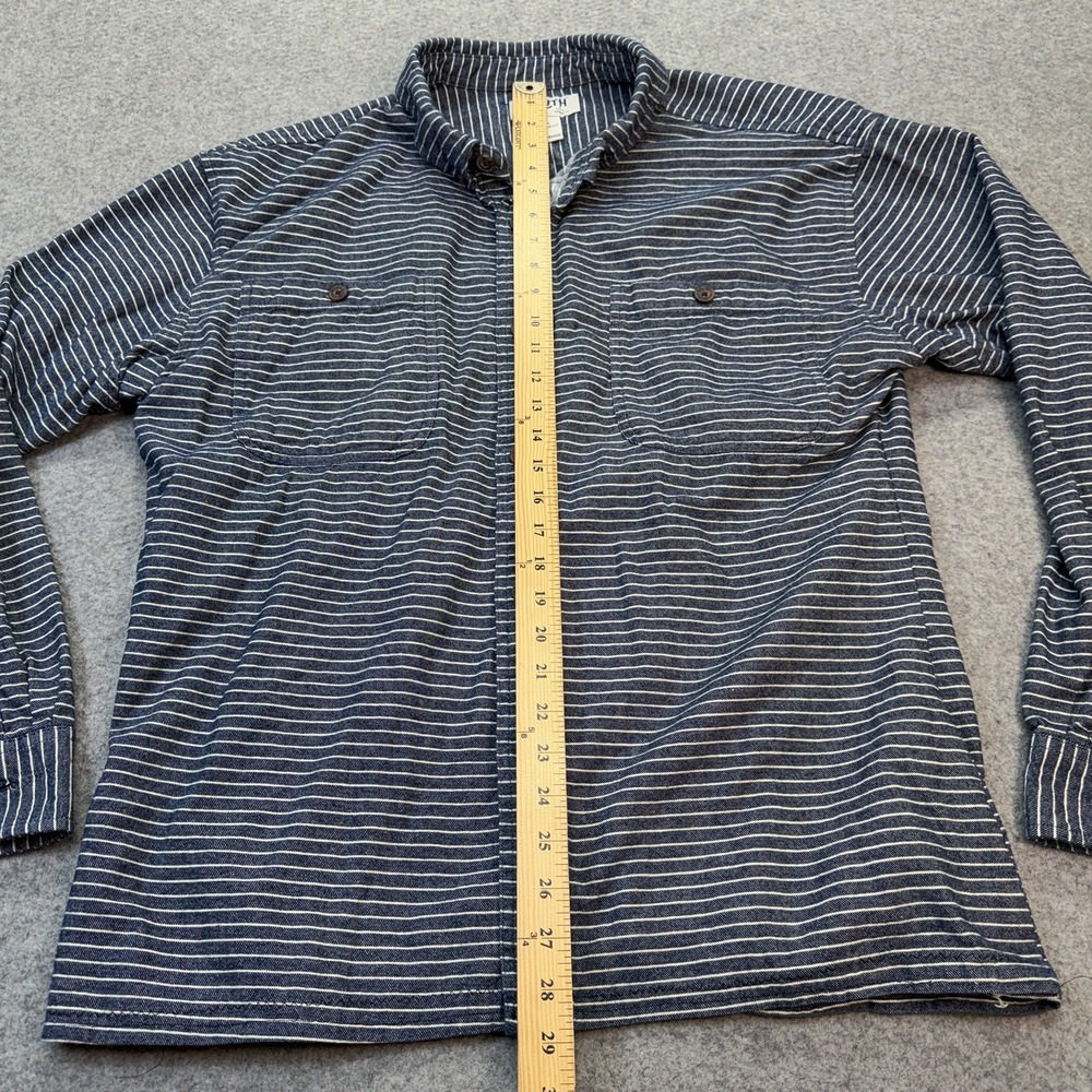 Duluth Trading Mens 2XL Relaxed Fit Striped Long Sleeve Button Shirt Blue Work - Picture 5 of 7